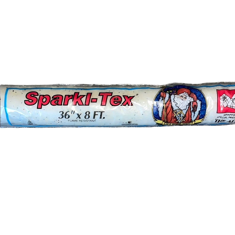 Vintage Sparkl-Tex Snow Christmas Roll 36” x 8 ft New Sealed Tree Skirt